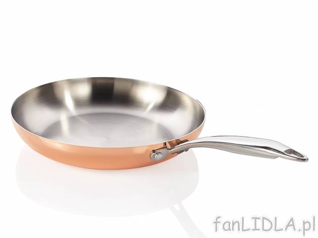 Patelnia 28 cm z powłoką miedzianą Ernesto, cena 159,00 PLN za 1 szt. 
- wysoka ...