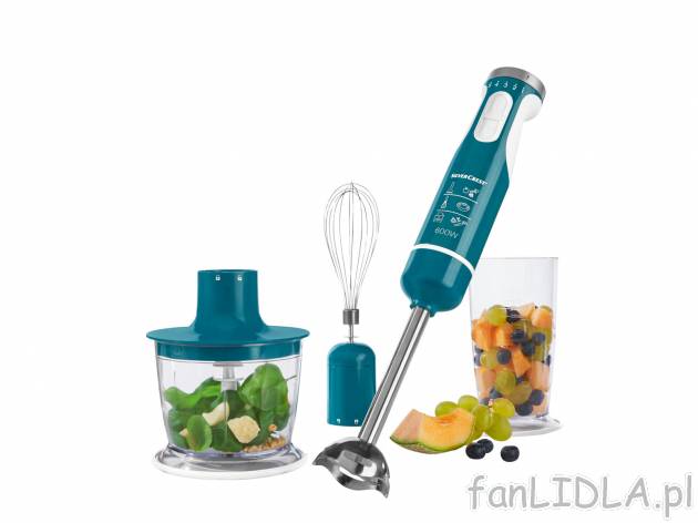 Blender ręczny 600 W z zestawem akcesoriów , cena 69,90 PLN 
- nierdzewna stal ...
