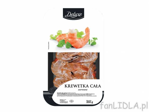 Krewetki duże surowe , cena 12,99 PLN za 200 g, 100g=6,50 PLN. 
- Najpopularniejsze ...