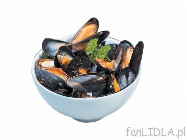 Mule świeże , cena 12,99 PLN za 1 kg 
- Żywe, świeże małże poławiane w ...