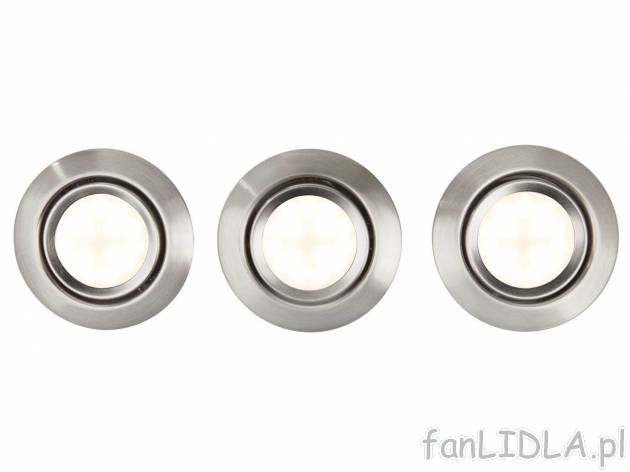 Lampy LED do zabudowy, 3 szt. , cena 49,99 PLN 
- 3 zestawy do wyboru
- wychylane ...