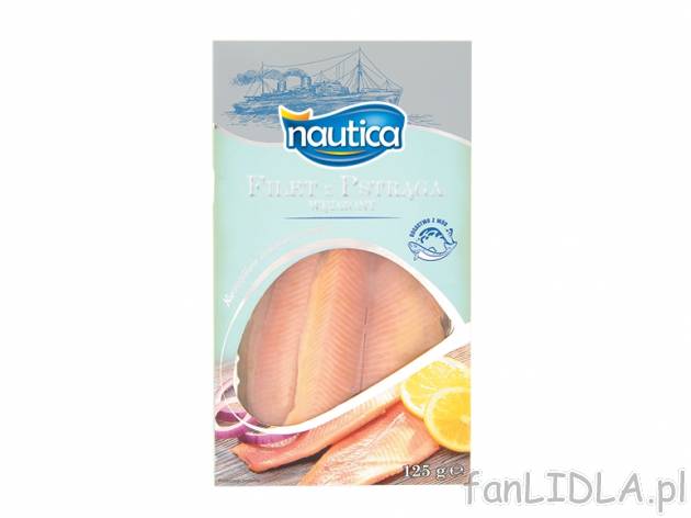 Filet z pstrąga, wędzony , cena 7,49 PLN za 125 g, 100g=5,99 PLN. 
- Wyśmienity ...