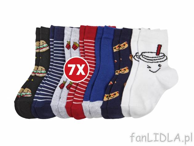 Skarpetki dziecięce, 7 par , cena 16,99 PLN 
- rozmiary: 19-30 
- 4 zestawy do ...
