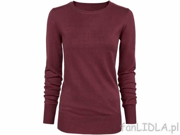 Sweter , cena 34,99 PLN. Sweter o prostym kroju, zakładany przez głowę, z okrągłym ...