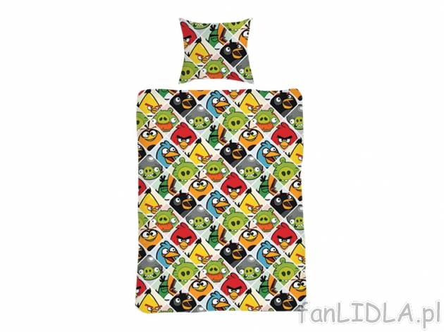 Pościel Angry Birds , cena 59,90 PLN za 1 opak. 
- 100% bawełny 
- 1 poszewka ...