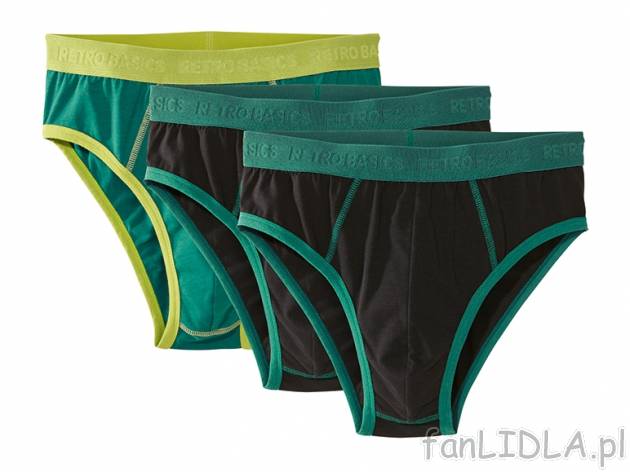 Majtki 3 szt. Livergy, cena 19,99 PLN za 1 opak. 
- rozmiary: M- XXL 
- materiał: ...