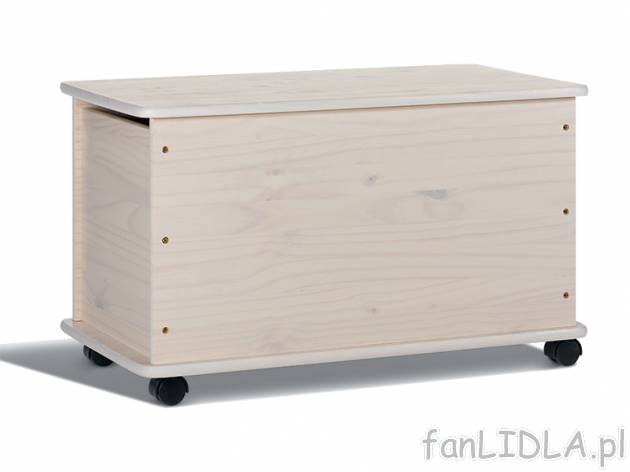 Skrzynia z naturalnego drewna sosnowego Livarno, cena 129,00 PLN za 1 szt. 
- z ...