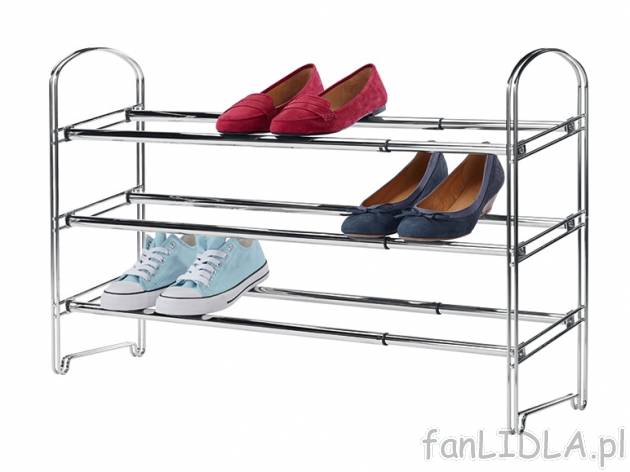 Rozsuwany regał na buty Ordex, cena 59,90 PLN za 1 szt. 
- z 3 półkami dla ok. ...