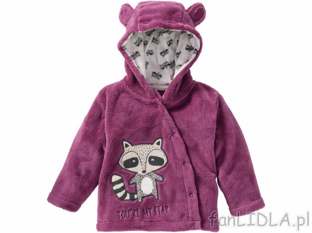 Bluza polarowa , cena 17,99 PLN. Ciepła bluza z kapturem, zapinana na guziki. 
- ...