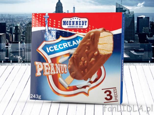 Lody na patyku , cena 5,00 PLN za 3x81 g/1 opak., 100 g=2,47 PLN. 
Lody na patyku ...