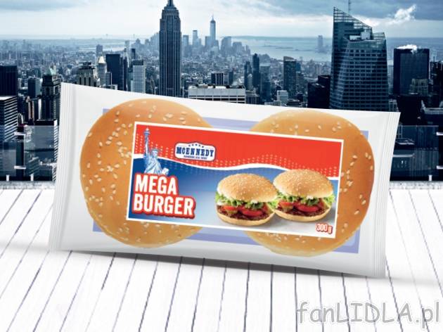 Bułki do hamburgerów , cena 3,00 PLN za 300 g/1 opak., 1 kg=13,30 PLN. 
4 sztuki ...