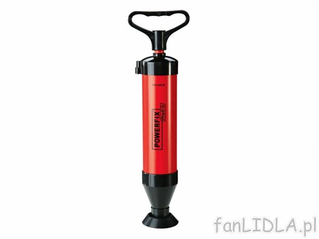 Pompka do udrażaniania rur Powerfix, cena 13,99 PLN za 1 szt. 
- z 2 nasadkami: ...