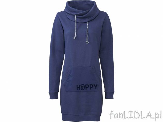 Tunika dammska, cena 39,99 PLN. Tunika z ciepłym kołnierzem-kominem, z długim ...