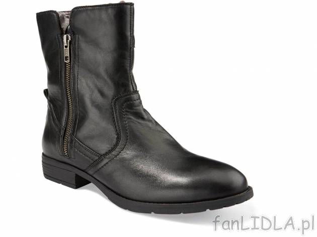 Buty skórzane zapinane z boku na zamek, cena 99,00 PLN 
- rozmiary: 36-41 (nie ...