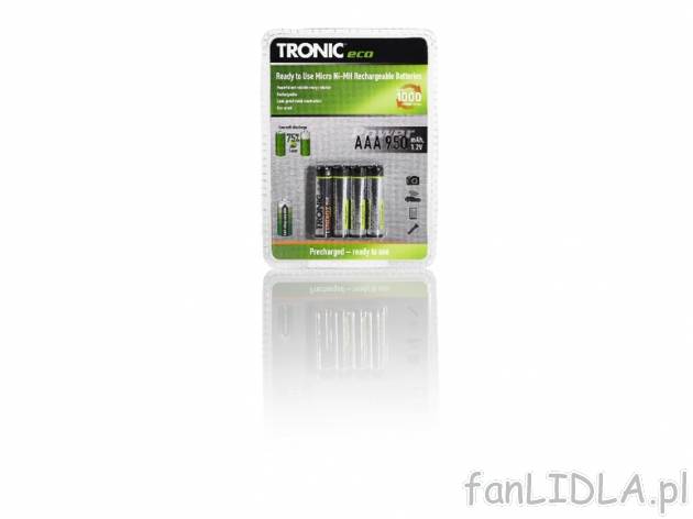 Akumulatorki mignon Ni- Mh Tronic, cena 14,99 PLN za 1 opak. 
- naładowane, gotowe ...