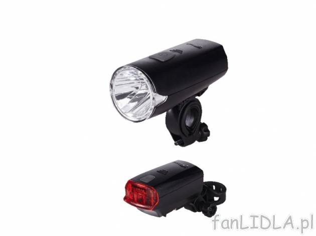 Komplet lampek rowerowych LED z ładowarką , cena 59,90 PLN za 1 opak. 
- światło ...
