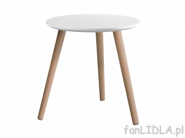 Stolik, cena 59,90 PLN 
- ok. 40 x 40,5 cm (Ø x wys.)
- nóżki z masywnego drewna ...