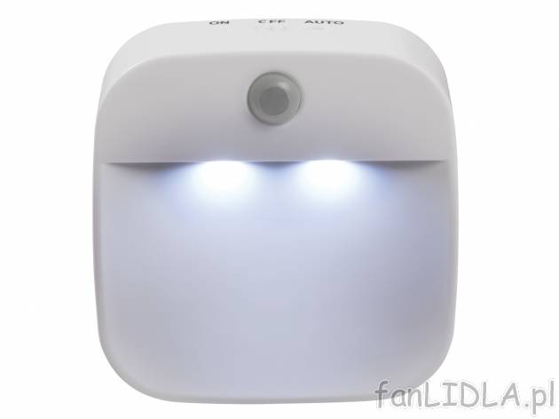 Lampka nocna LED , cena 19,99 PLN 
- z czujnikiem ruchu
- zasięg czujnika ruchu: ...