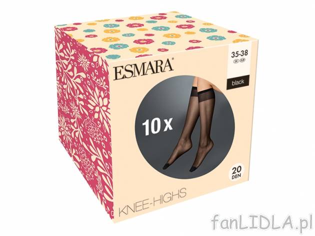 Podkolanówki Esmara, cena 12,99 PLN za 1 opak. 
- rozmiary: 35-42 
- 10 szt. 
- ...