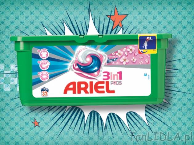 Ariel kapsułki do prania , cena 25,99 PLN za 32 szt./1 opak.