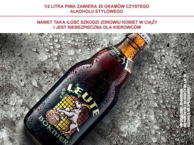 Piwo Gauloise lub Leute Bokbier , cena 4,00 PLN za 330 ml/1 but., 1 L=13,61 PLN. ...