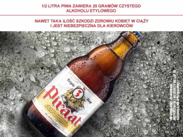 Piwo Piraat , cena 3,00 PLN za 330 ml/1 but., 1 L=12,09 PLN. 
Ciemnopomarańczowe, ...