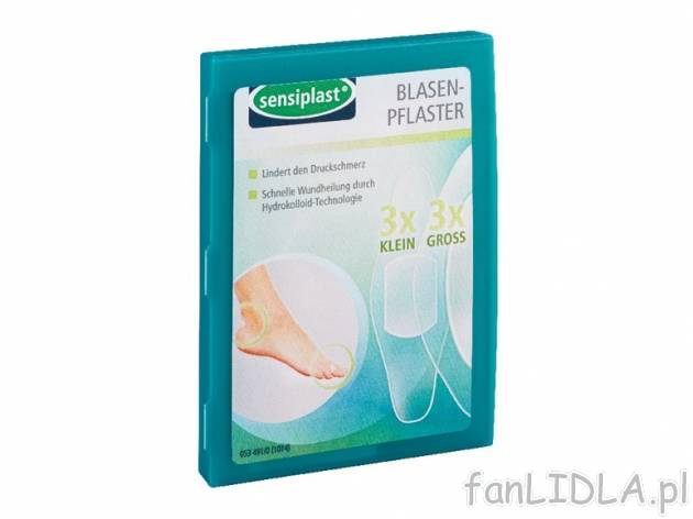 Plastry na pęcherze, 6 szt. Sensiplast, cena 4,99 PLN za 1 opak. 
- wspomagają ...