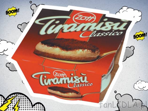 Zott Tiramisu classico , cena 2,99 PLN za 75g, 100g = 3,99 PLN.  
-  75 g/1 opak.