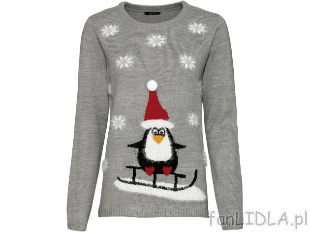 Sweter damski , cena 39,99 PLN. SWeter ze świątecznym motywem. 
- rozmiary: S-L
- ...