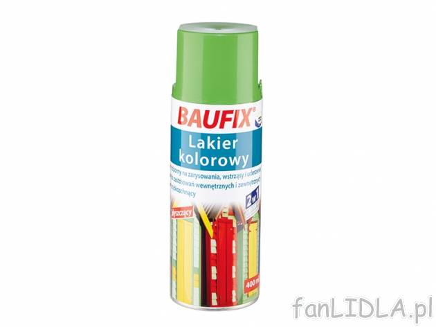 Lakier kolorowy lub bezbarwny 400 ml , cena 8,99 PLN za 400ml = opak., 1l = 22,48 ...