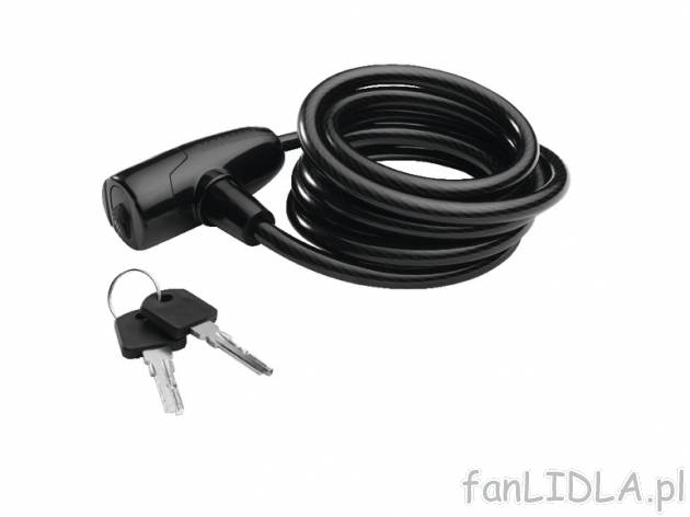 Zapięcia rowerowe , cena 11,99 PLN za 1 szt. 
- kabel ze stali z powłoką chroniącą ...