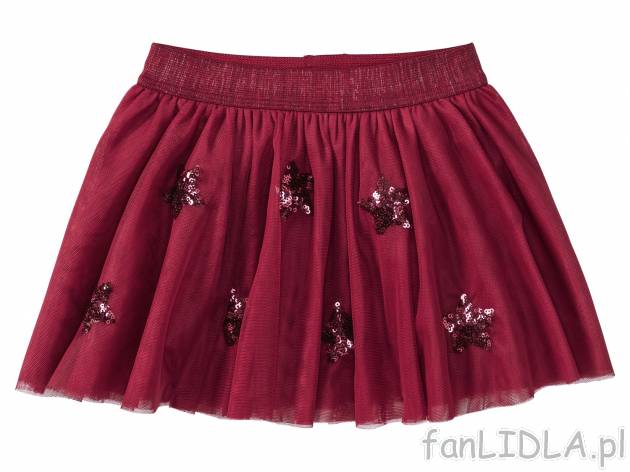 Spódnica typu mini z ozdobnymi aplikacjami z cekin, cena 19,99 PLN 
- rozmiary: ...