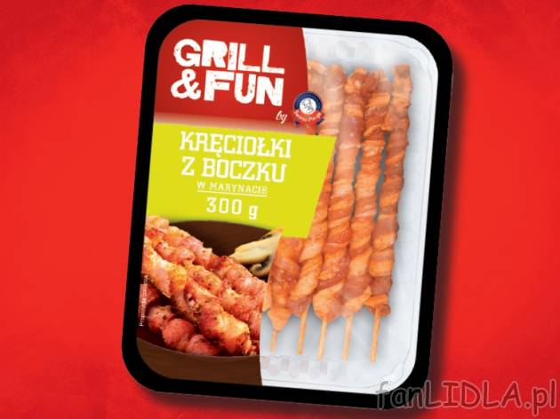 Kręciołki z boczku , cena 5,59 PLN za 300g /1 opak., 1kg=18,63 PLN.