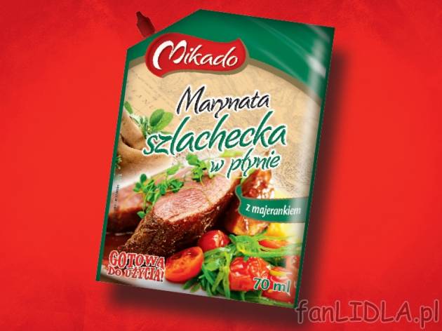 Marynata w płynie , cena 0,99 PLN za 70/71 g/ 1 opak., 100g=1,41/1,39 PLN.