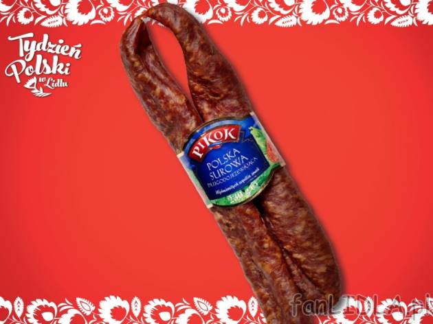 Kiełbasa polska surowa, długodojrzewająca , cena 5,99 PLN za 230 g/1 opak., 100g=2,60 ...