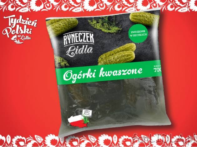 Ogórki kwaszone , cena 2,49 PLN za 700 g/1 opak., 1kg=6,23 PLN.