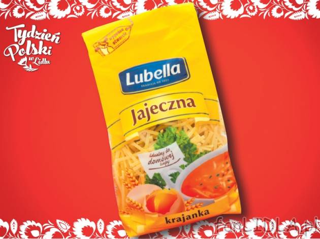 Makaron krajanka Lubella , cena 1,99 PLN za 250 g/1 opak., 100g=0,80 PLN.