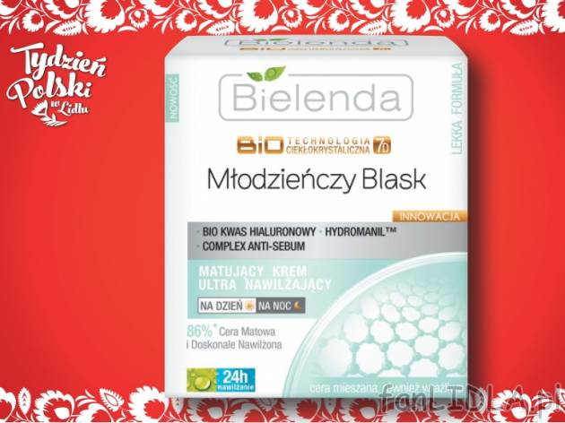 Krem do twarzy Bielenda ,,Młodzieńczy Blaskâ , cena 13,99 PLN za 50 ml/1 ...