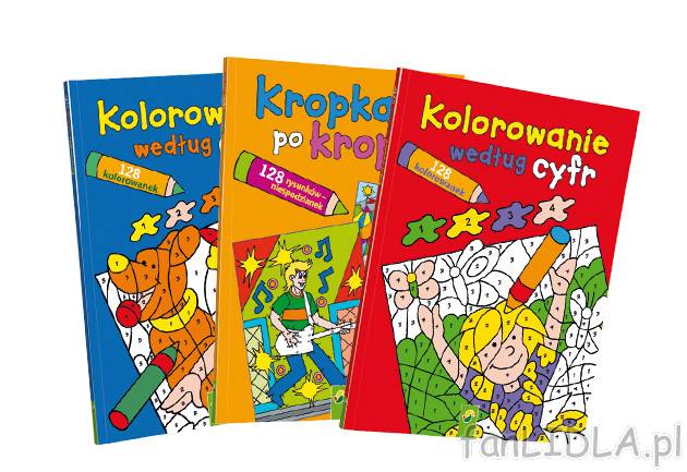 Kolorowanka edukacyjna , cena 9,99 PLN za 1 szt. 
- do wyboru: 
- kropka po kropce ...