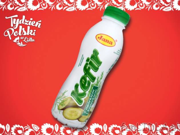 Kefir z ogórkiem i koperkiem Jana , cena 1,49 PLN za 375 g/1 szt., 1kg=3,97 PLN.