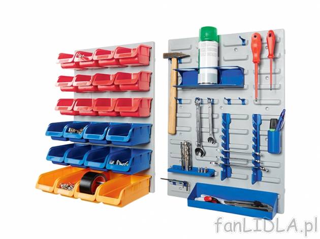 Warsztatowy organizer ścienny 43 części Powerfix, cena 89,90 PLN za 1 opak. 
- ...