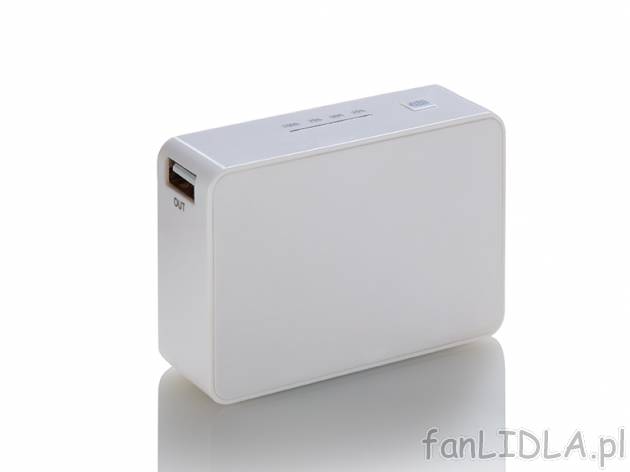 Power bank 5200 mAh Silvercrest, cena 49,99 PLN za 1 szt. 
- do ładowania iPada, ...