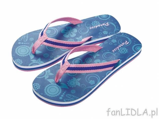 Dziecięce klapki kąpielowe Paradise , cena 9,99 PLN za 1 para 
- 3 wzory do wyboru ...