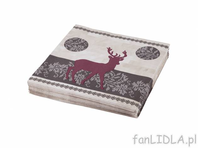 Serwetki , cena 6,99 PLN  
-  16 sztuk
-  ok. 40 x 40 cm