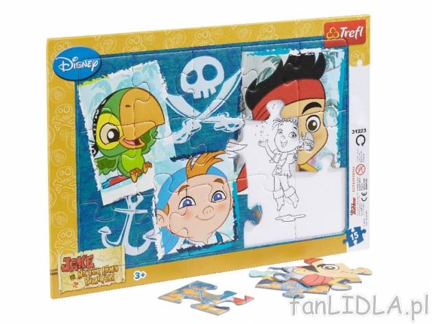 Puzzle ramkowe z kolorowanką 15 elementów , cena 7,99 PLN za 1 opak. 
- 5 wzorów ...