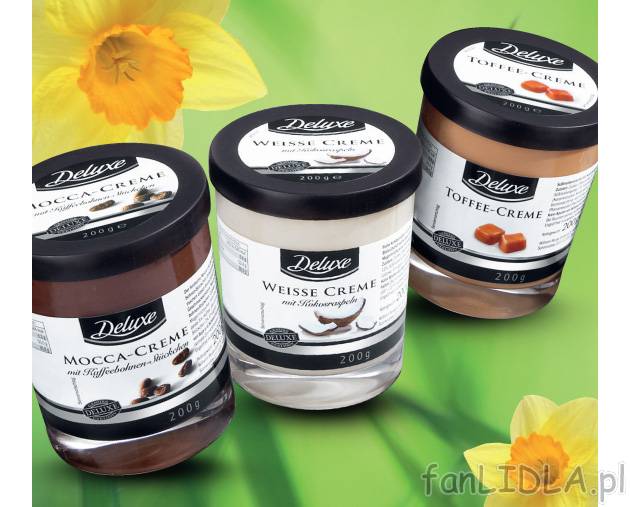Krem do smarowania pieczywa , cena 6,99 PLN za 200g/1 opak. 
- do wyboru w 4 wyrafinowanych ...