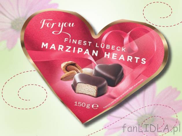 Serca marcepanowe , cena 12,00 PLN za 150 g/1 opak., 100 g=8,66 PLN.