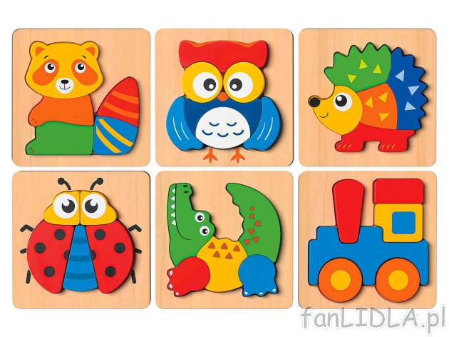 PLAYTIVE® Drewniane puzzle , cena 5,99 PLN 
PLAYTIVE® Drewniane puzzle różne ...