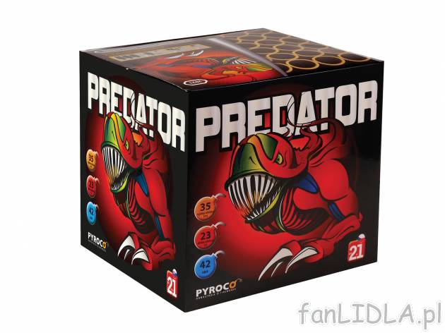 Bateria 42-strzałowa „Predator” , cena 119,00 PLN. Fajerwerki, które rozświetlą ...