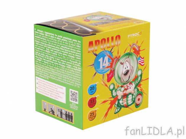 Bateria 20-strzałowa „Apollo 14” , cena 29,99 PLN 
- czas trwania pokazu: ...